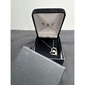 Sterling Silver Heart Pendant Necklace With Swarovski Crystals By Kay Jewelers 1